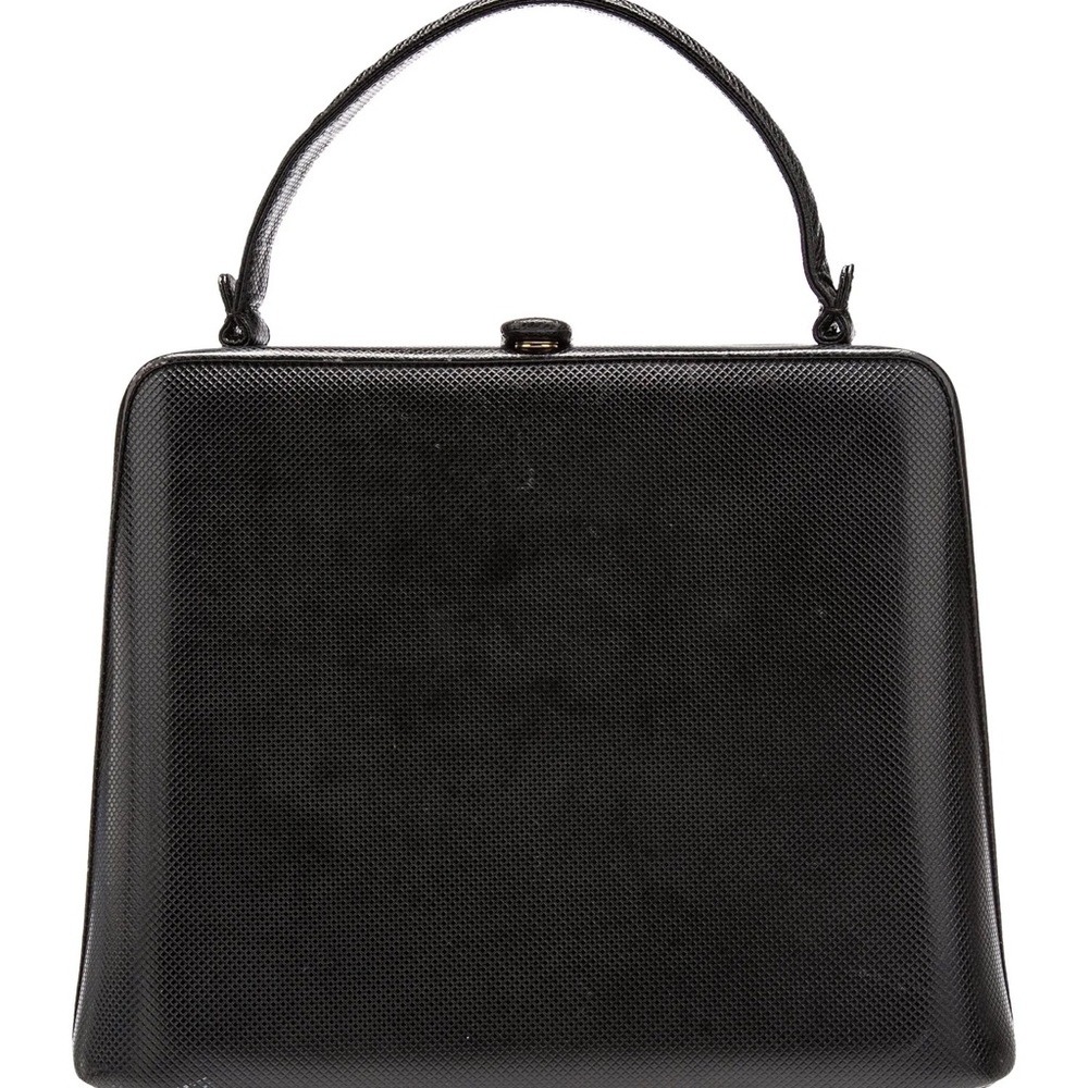 Bottega Veneta Black Leather Top Handle Bag